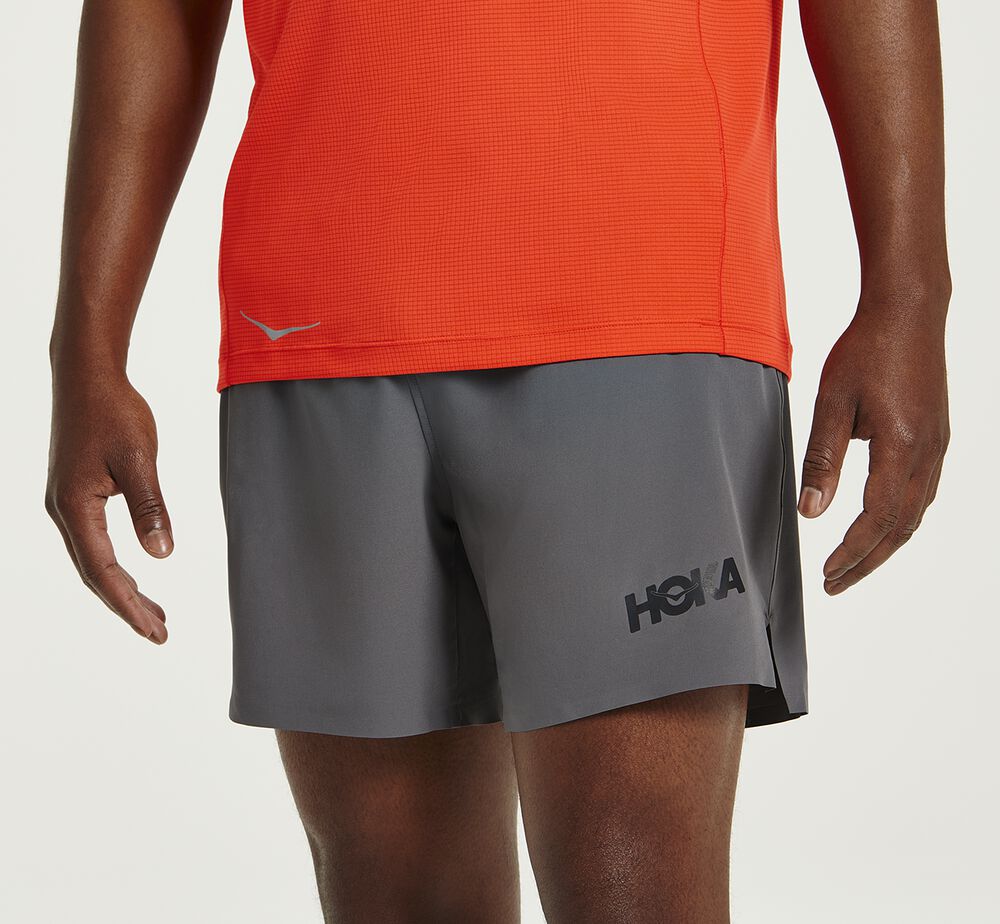 Hoka One One Glide 5" Shorts Herr MörkGrå - SE-7856023